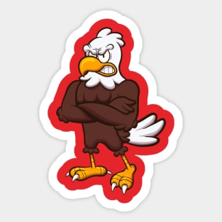 Angry Eagle Character Sticker